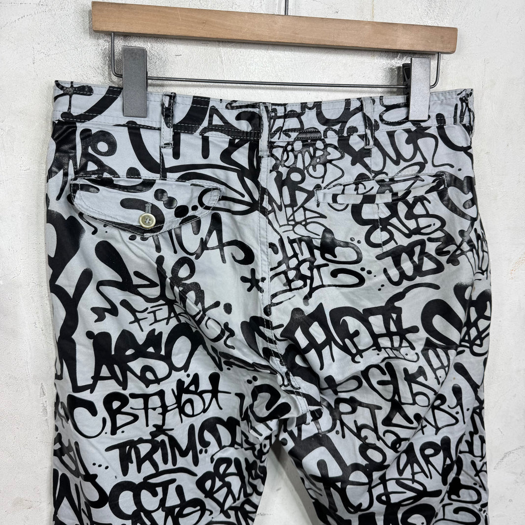 CDG Printed Script Trousers