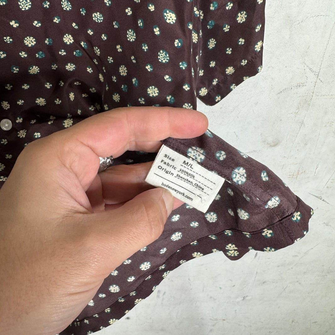 Bode Brown Silk Patterned Shirt