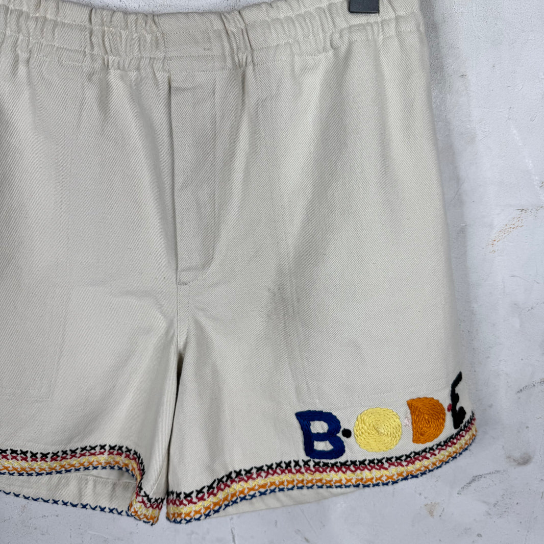 Bode Canvas Woven Logo Shorts
