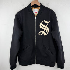 Supreme Old English Wool Zip Up Varsity Jacket