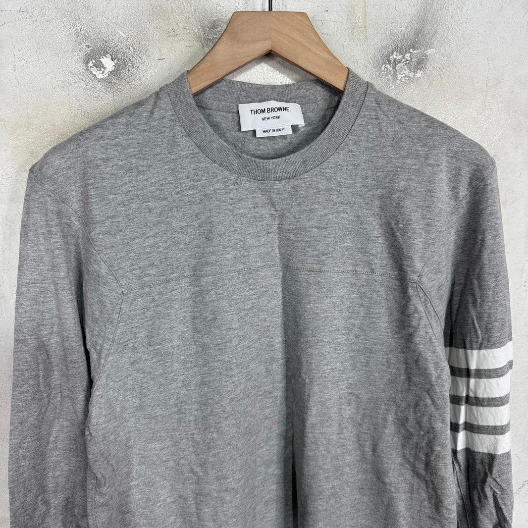 Thom Browne Striped Sleeve Paneled LS T-Shirt