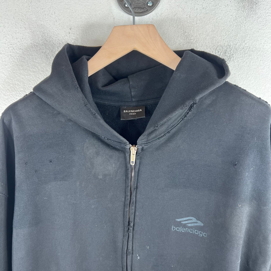 Balenciaga Heavy Metal Zip-Up Hoodie