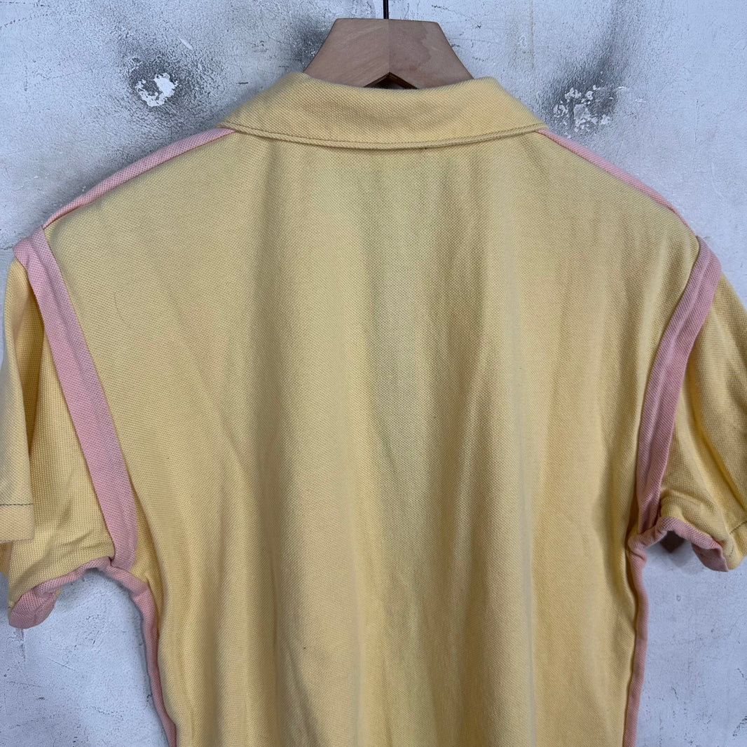 CDG HP Yellow Pannelled 3/4 Zip Polo