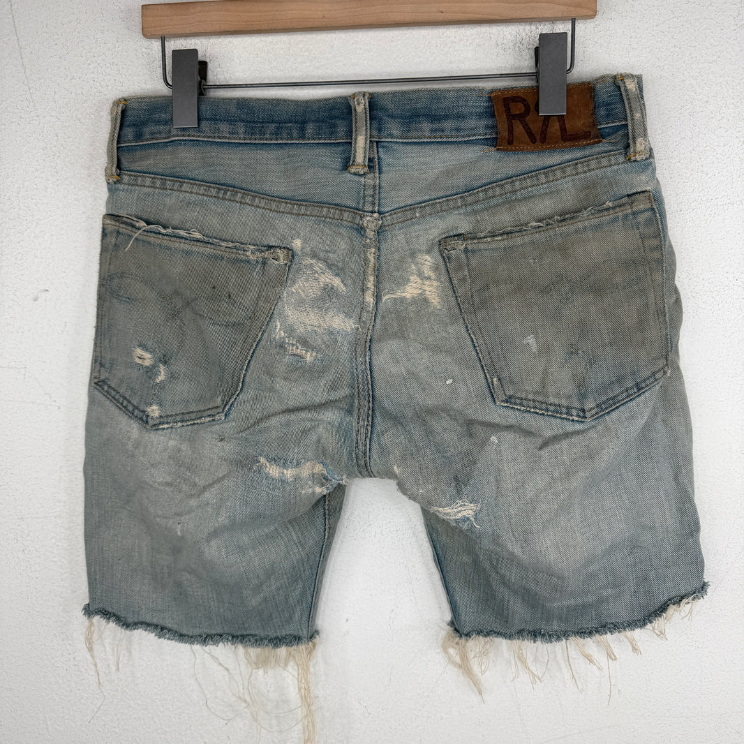 RRL Chopped Distressed Denim Shorts