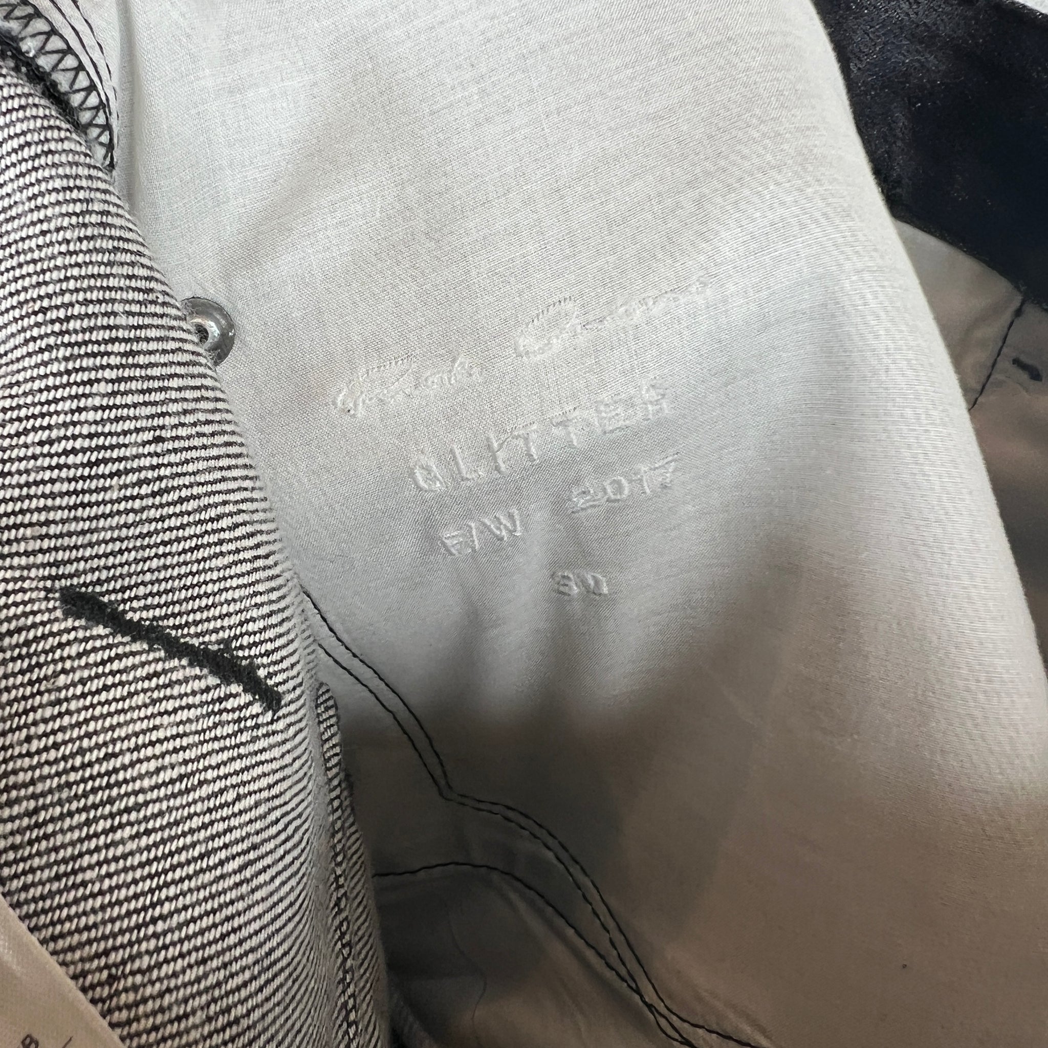 Rick Owens Glitter Coated Denim 3/4 Jeans