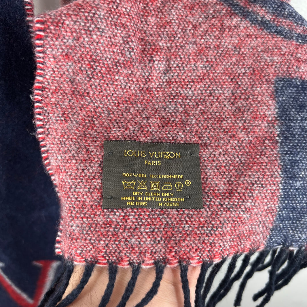 Louis Vuitton Blue Wool Scarf