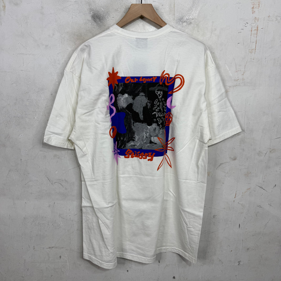 Stussy x Our Legacy Orange Embroidered T-Shirt