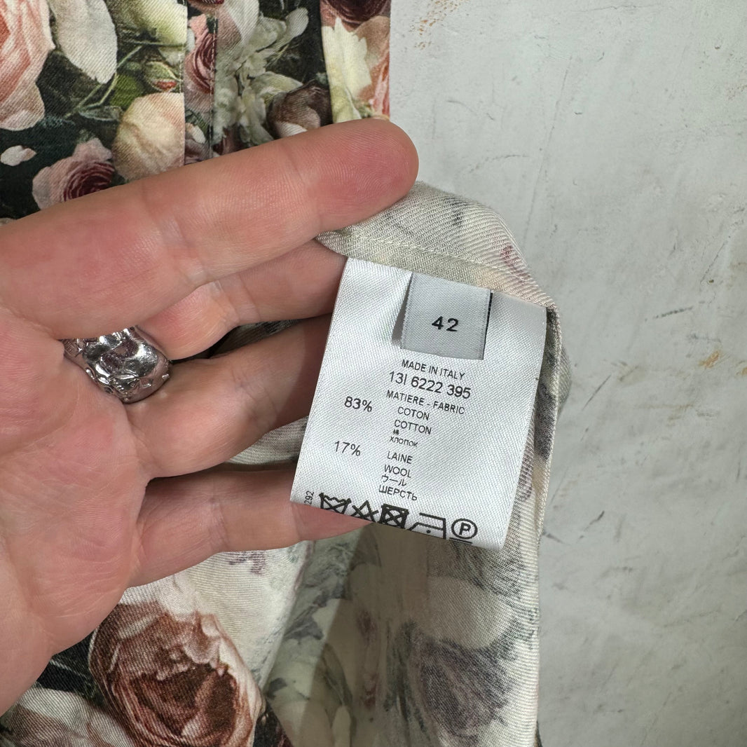 Givenchy Plaid/Floral Snap Button Up