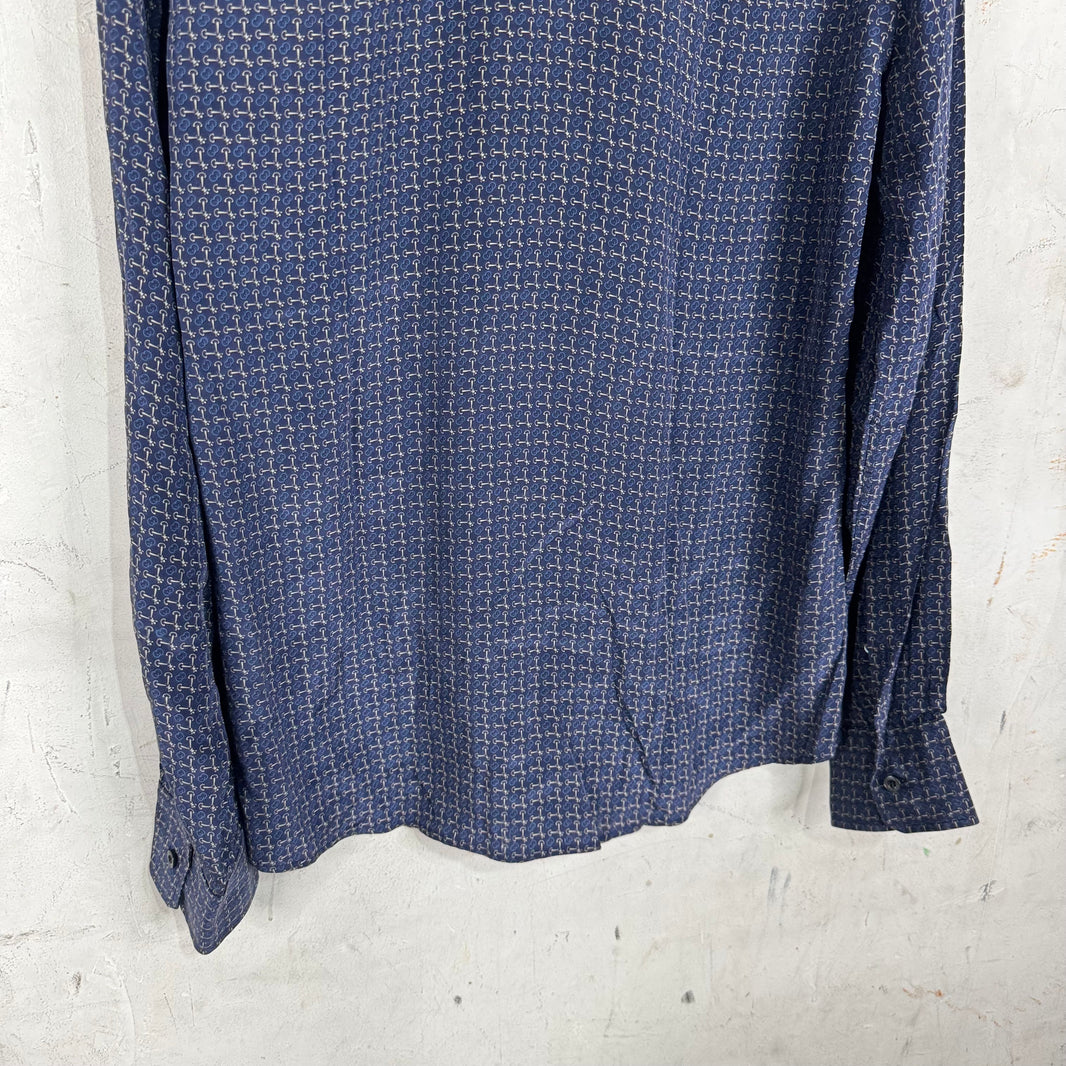 Gucci Horsebit Patterned Silk Shirt