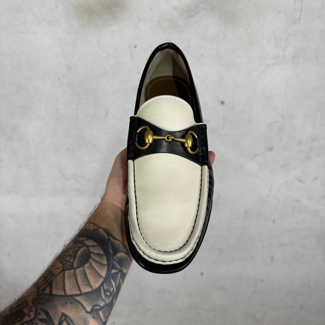 Gucci Two Toned Horsebit Loafers