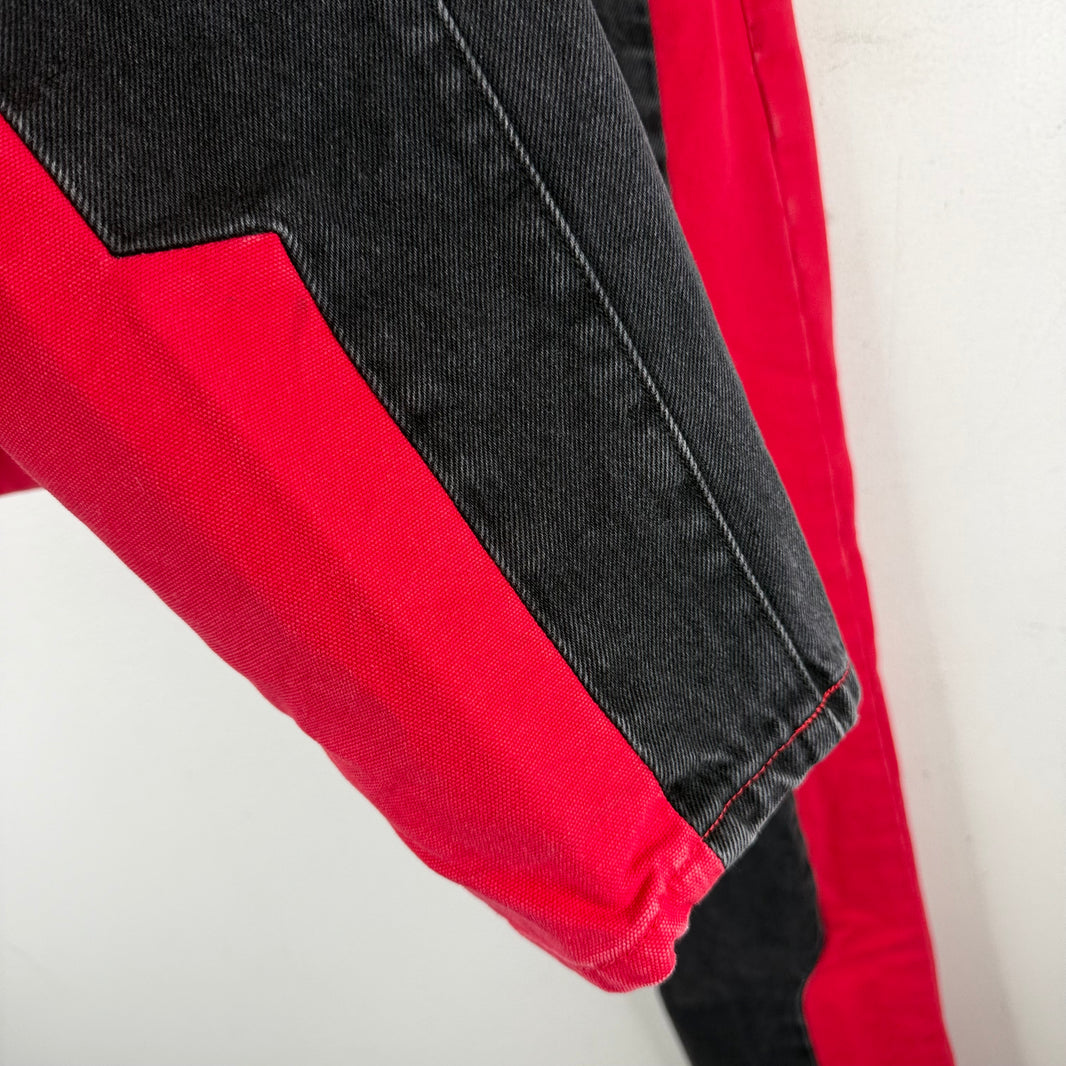 424 Red/Black Paneled Jeans