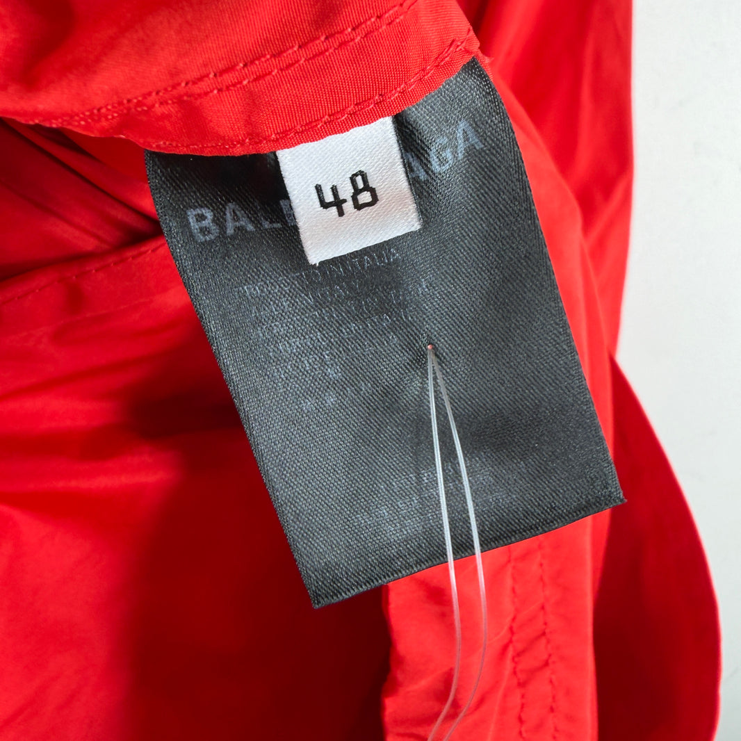 Balenciaga Red Tonal Logo Windbreaker