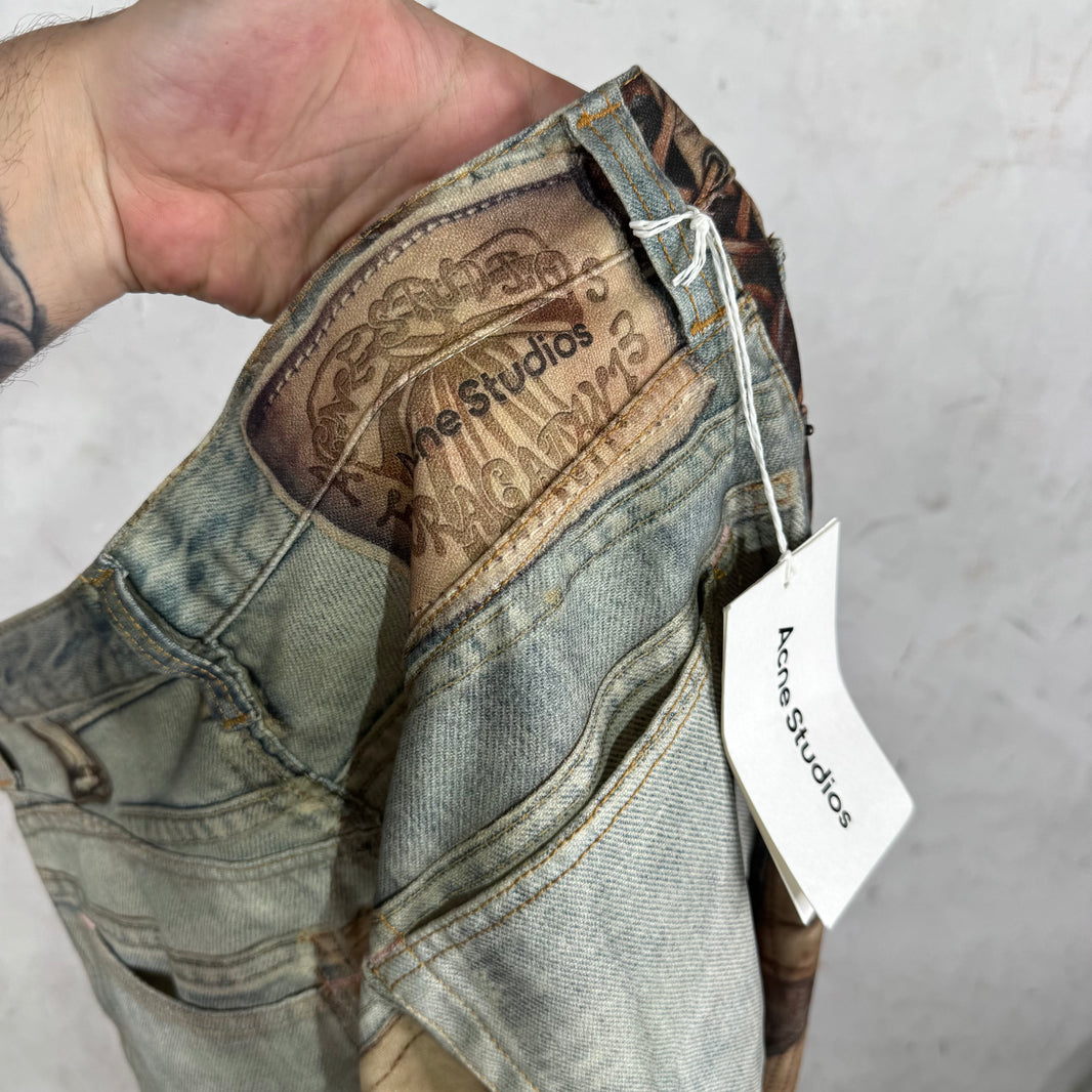 Acne Studios Trompe Leather Baggy Jeans