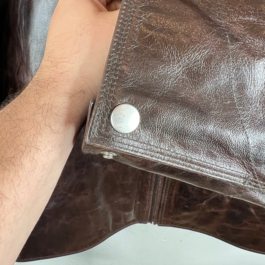 Stussy Brown Leather Garage Jacket