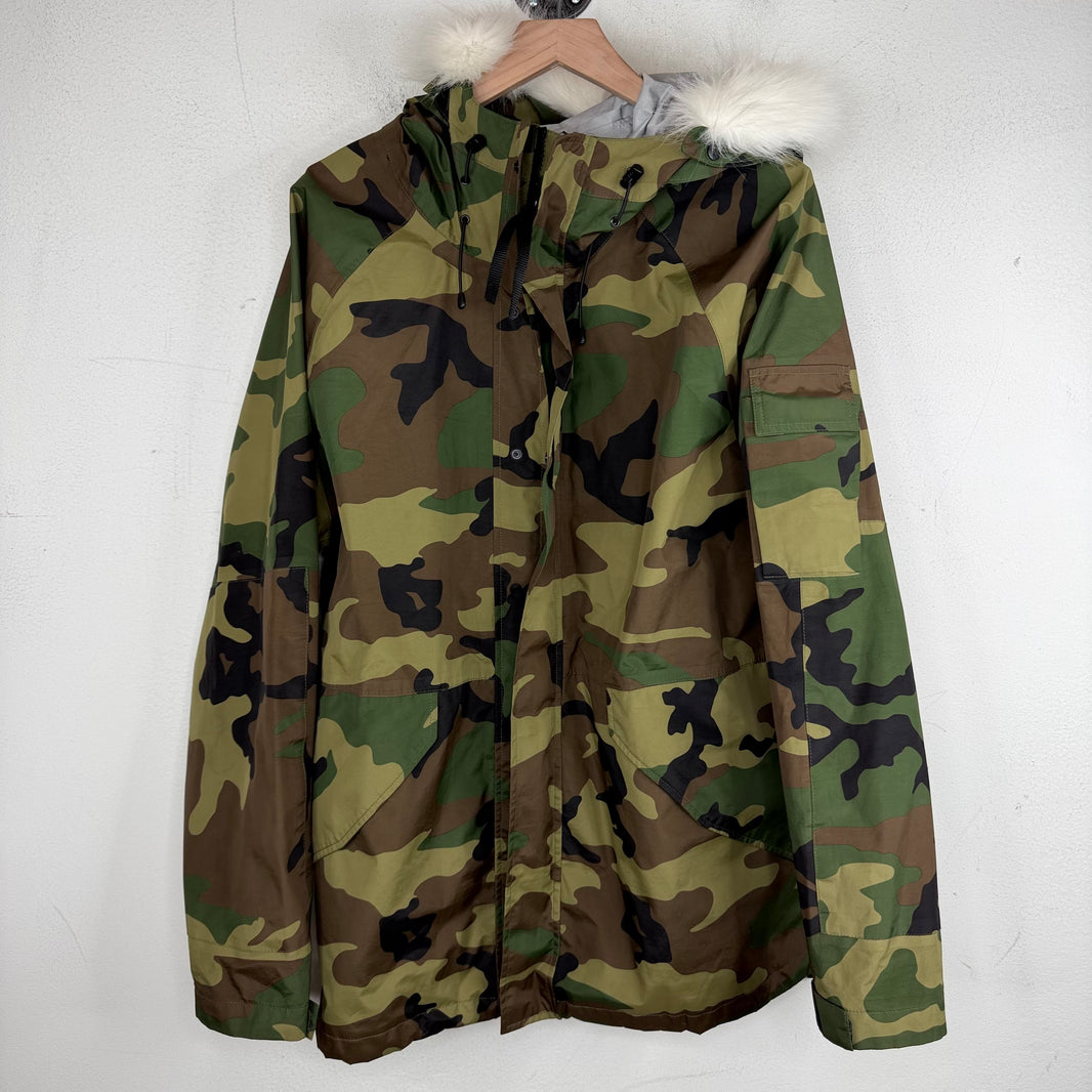 Supreme Fur Hood Camo Arabic Logo Shell Jacket