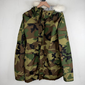 Supreme Fur Hood Camo Arabic Logo Shell Jacket