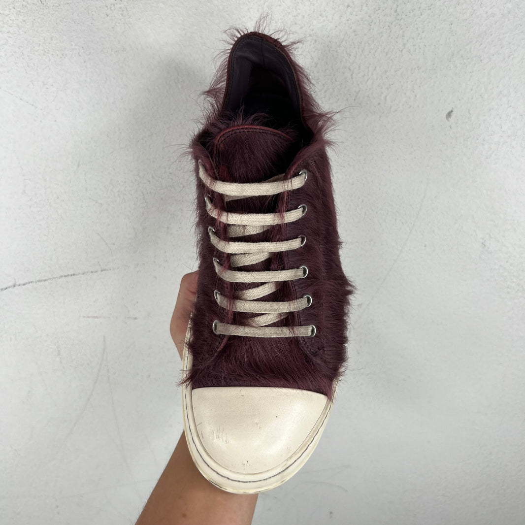 Rick Owens Amethyst Ponyhair Ramone Low Sneakers
