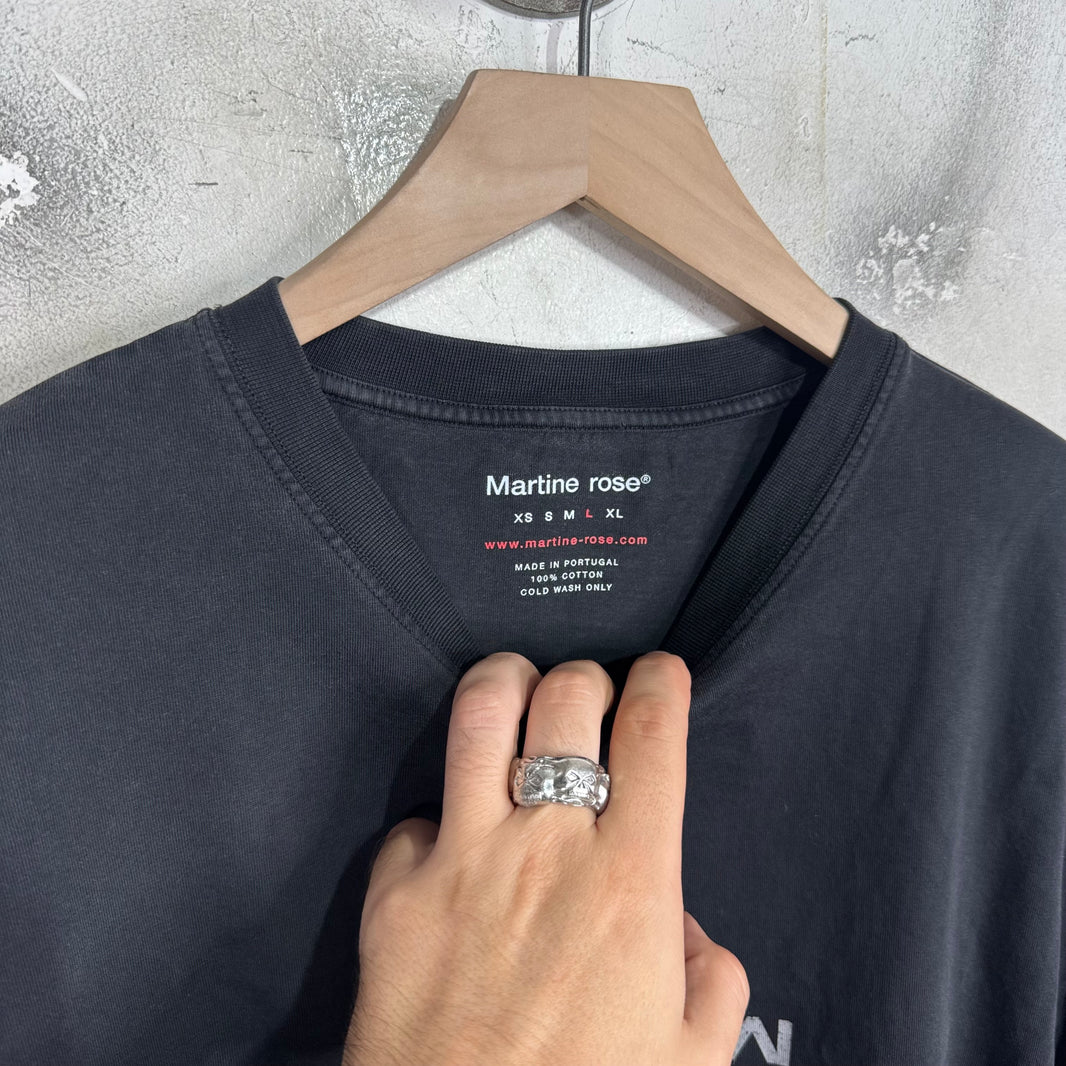 Martine Rose Black Upside Down Logo T-Shirt