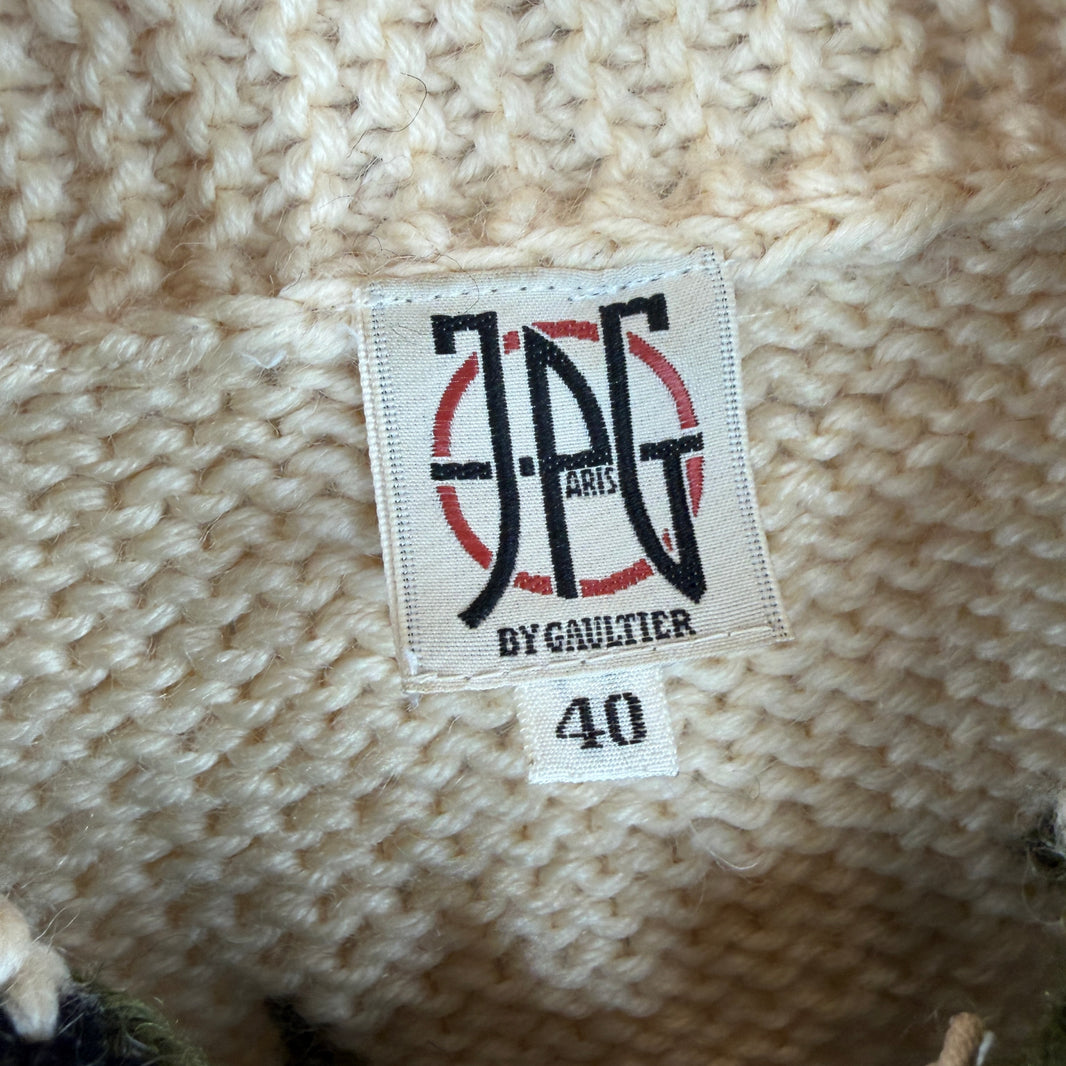 JPG Green Zip Knit Sweater