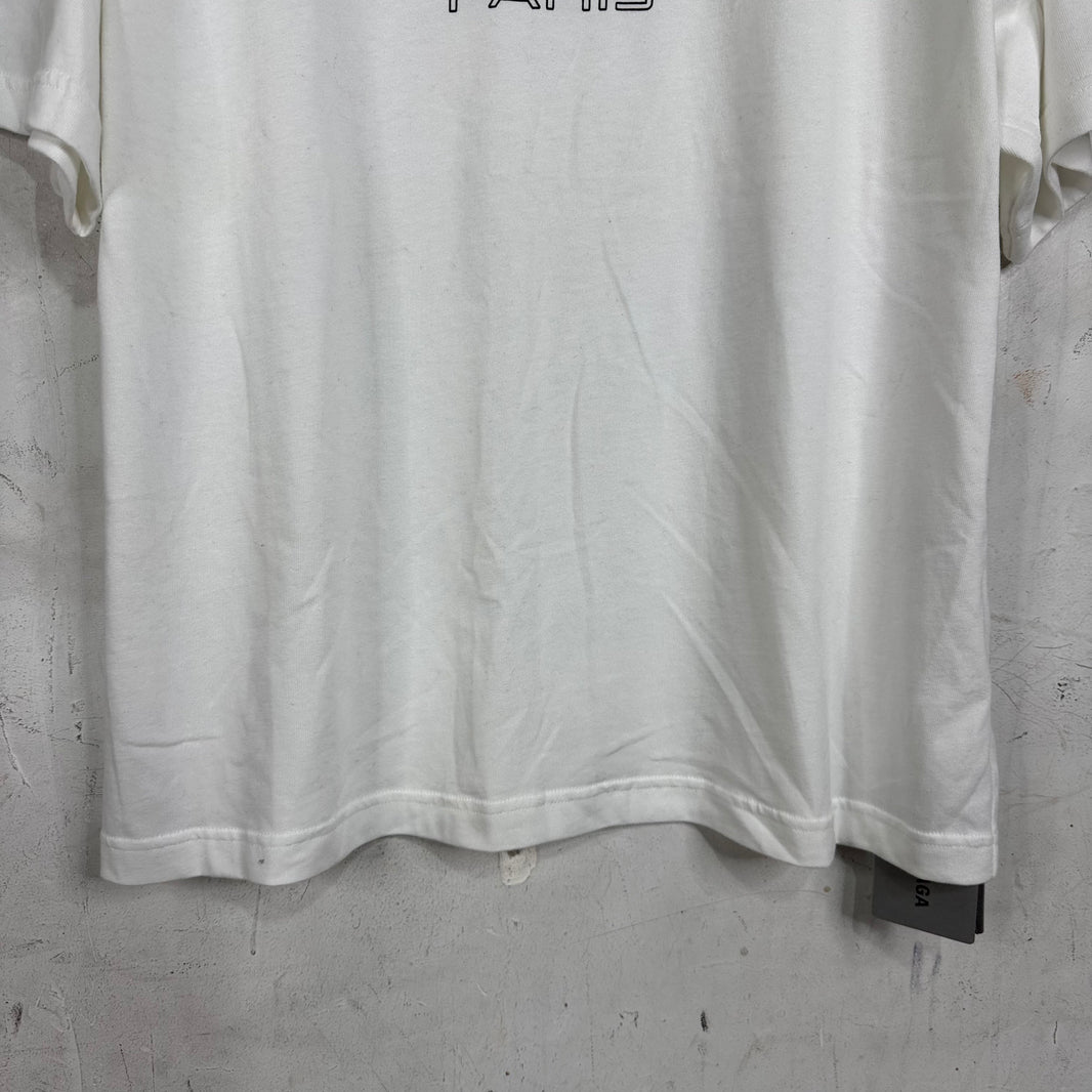 Balenciaga White Paris BB Crest T-Shirt