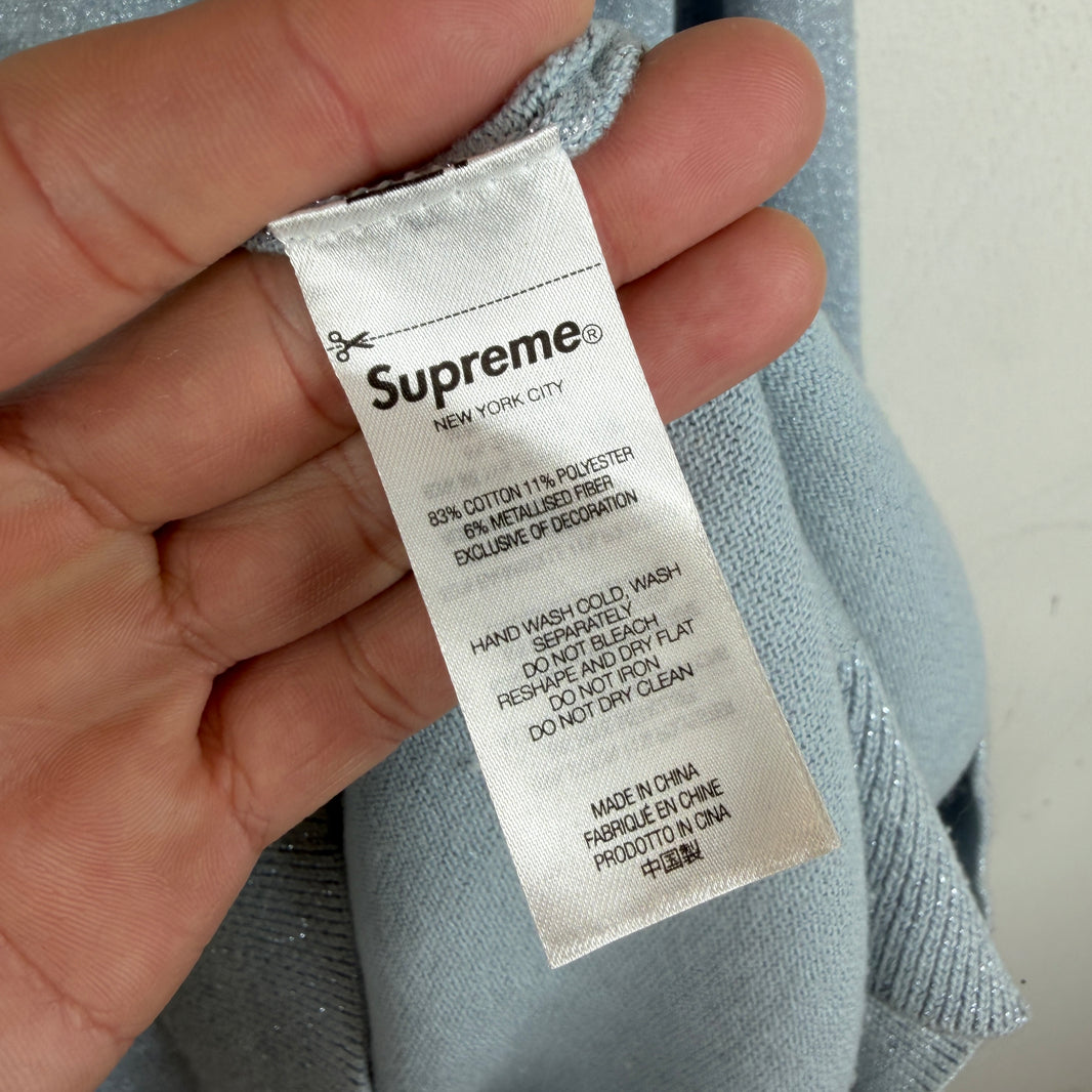 Supreme Light Blue Glitter Knit Sweater