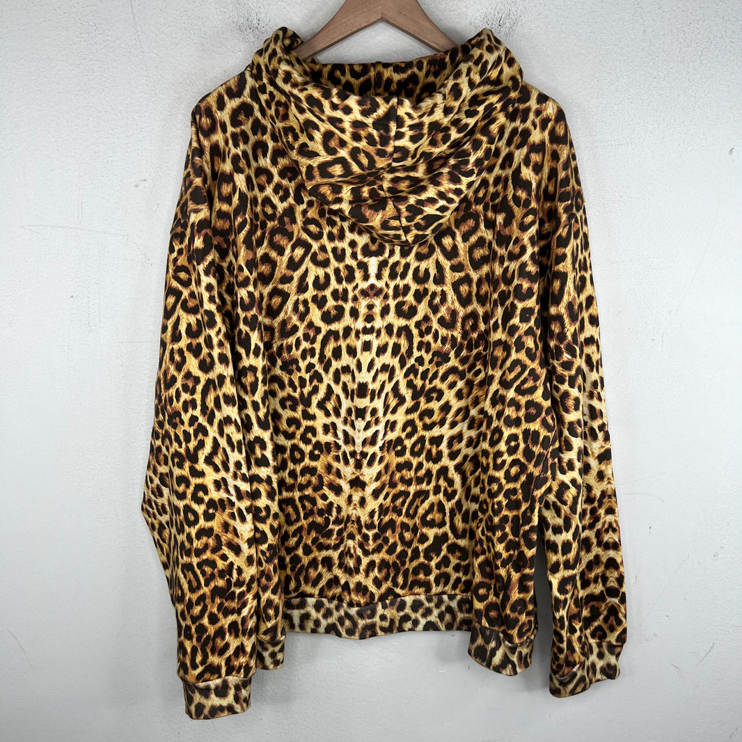 Celine Leopard Spell Out Logo Hoodie