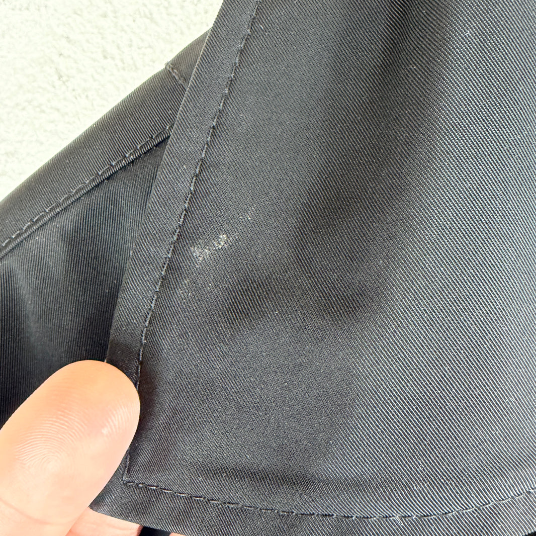 Raf Simons Black Nylon Collar Strap Trench Coat