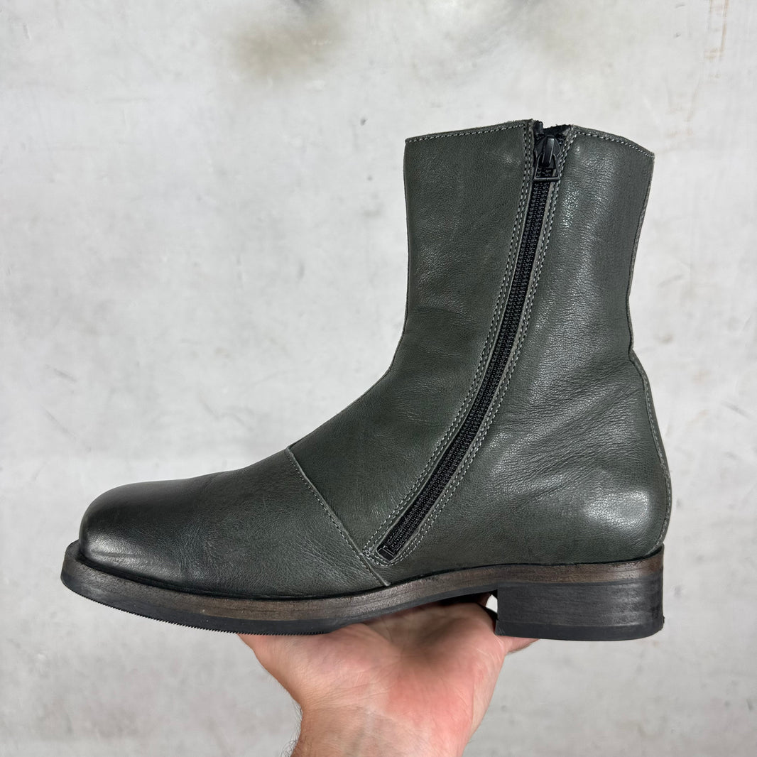 Our Legacy Grey Leather Camion Boots