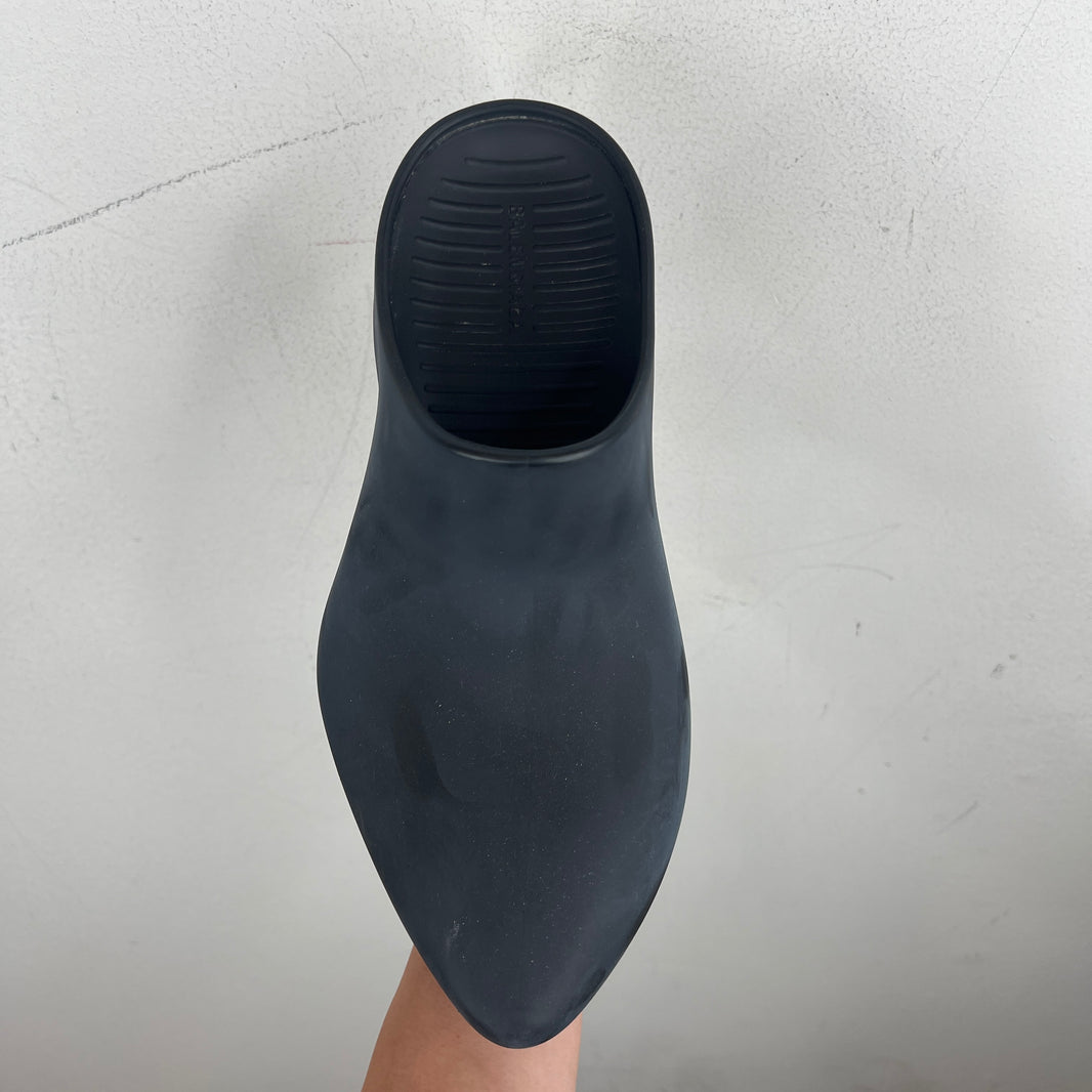 Balenciaga Black Rubber Technoclog Mules