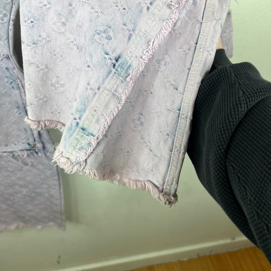 Louis Vuitton Purple Flayed Monogram Flared Carpenter Jeans