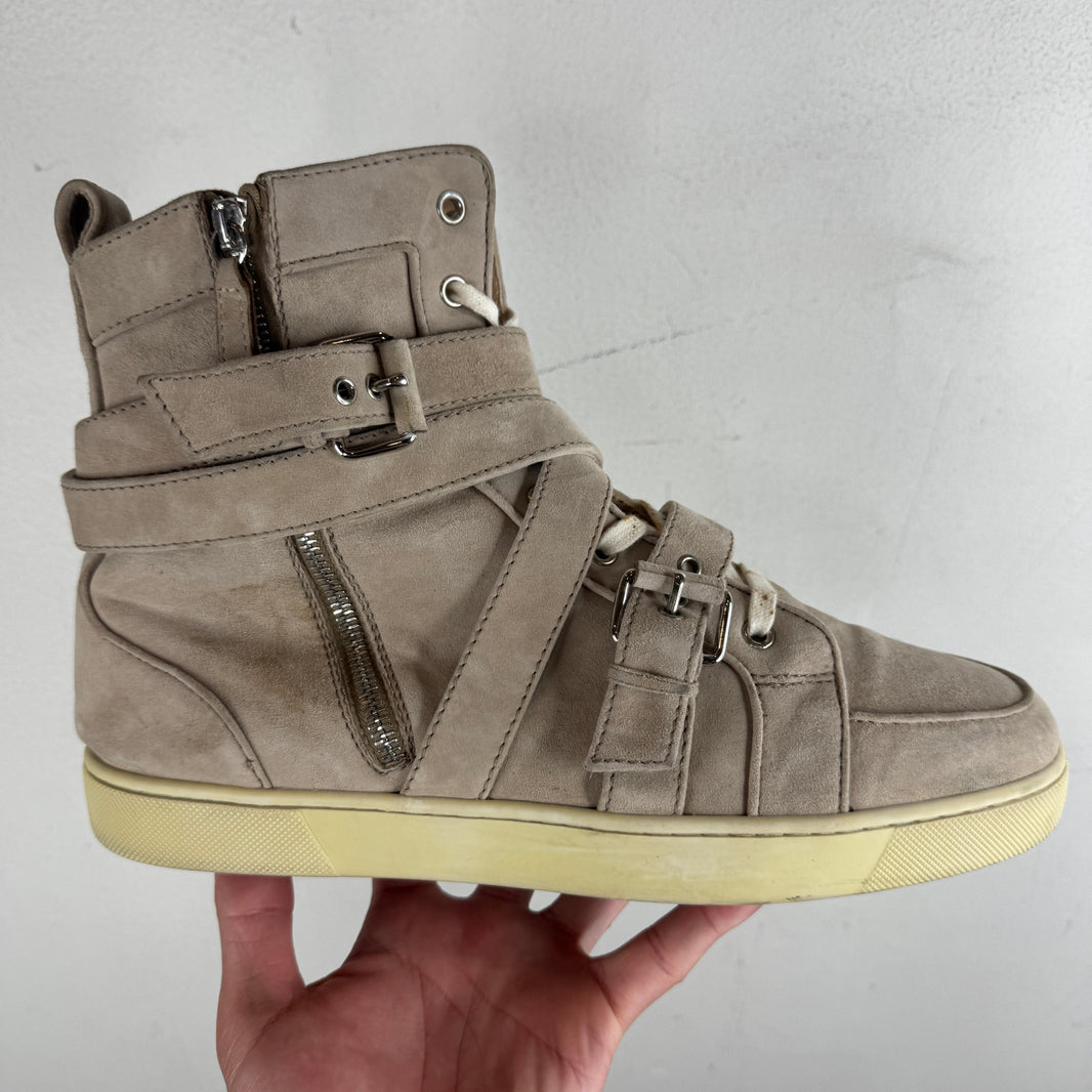 Christian Louboutin Beige Strap Hi Top Sneaker
