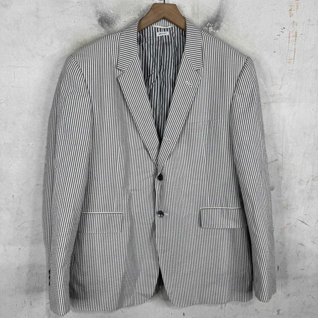 Thom Browne Striped Seersucker 2 Piece Suit