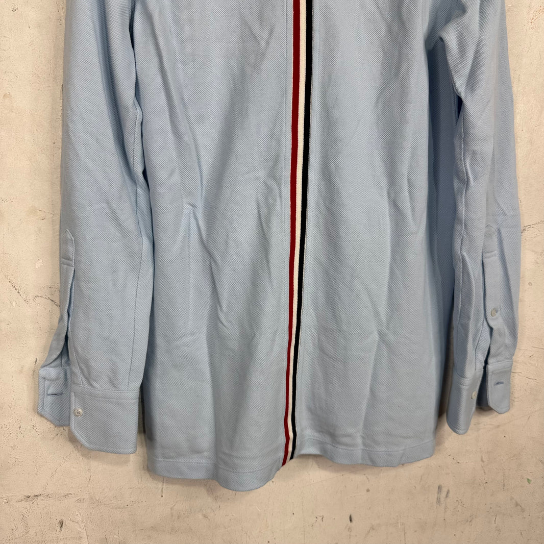 Thom Browne Light Blue Cotton Jersey Button Up