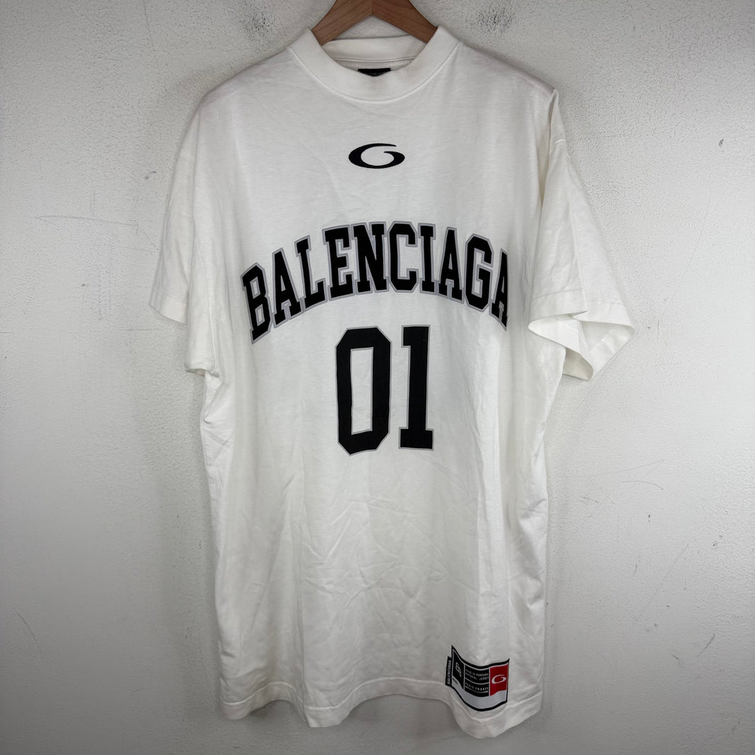 Balenciaga White Basketball Jersey T-Shirt