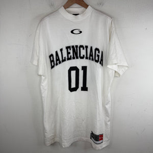 Balenciaga White Basketball Jersey T-Shirt