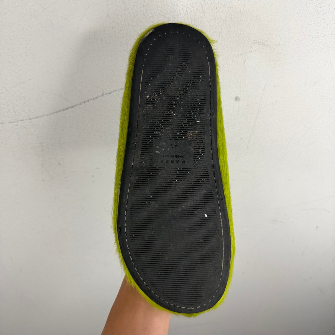 Marni Green Fur Fussbett Slides