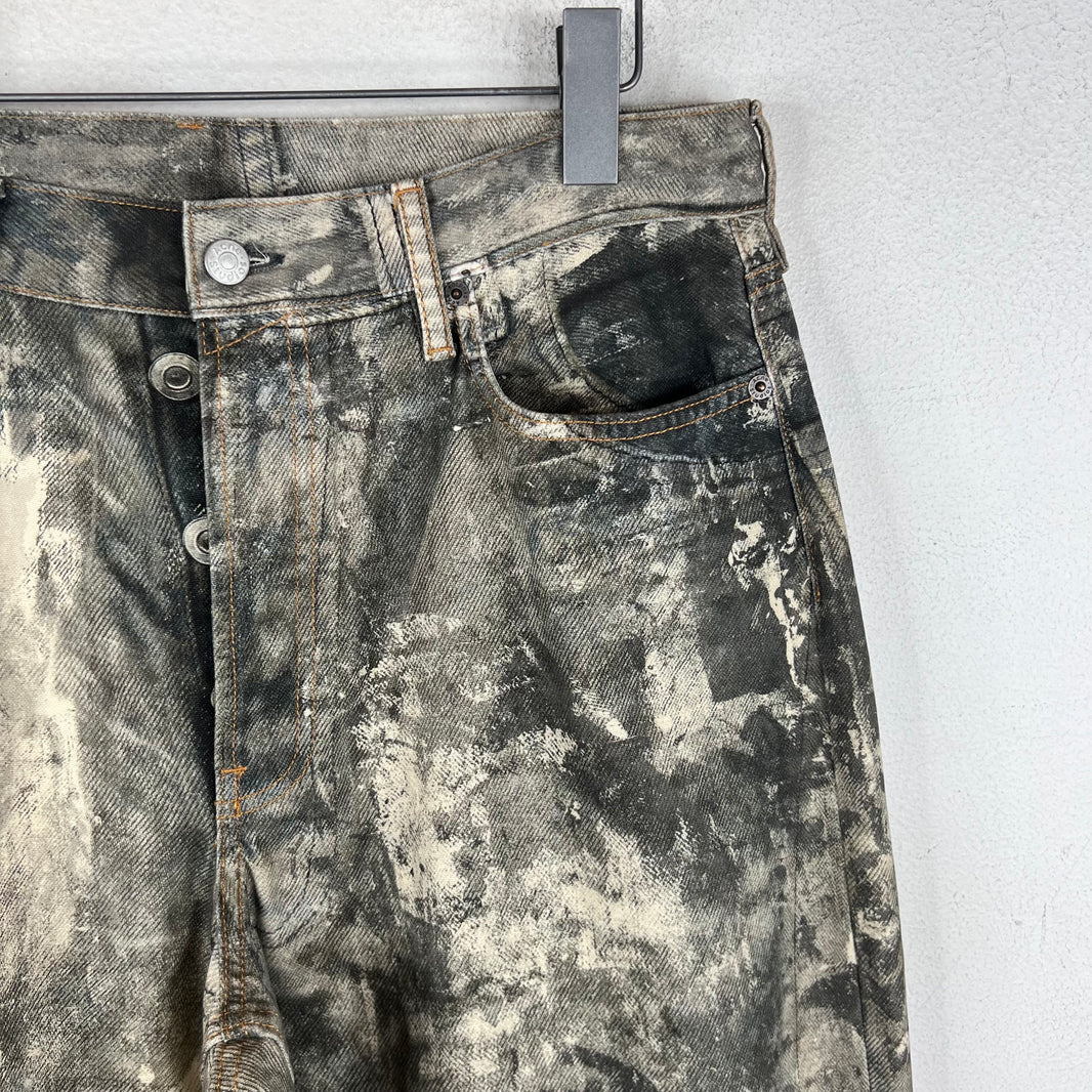 Acne Studios Paint Splatter Trompe Denim Jeans