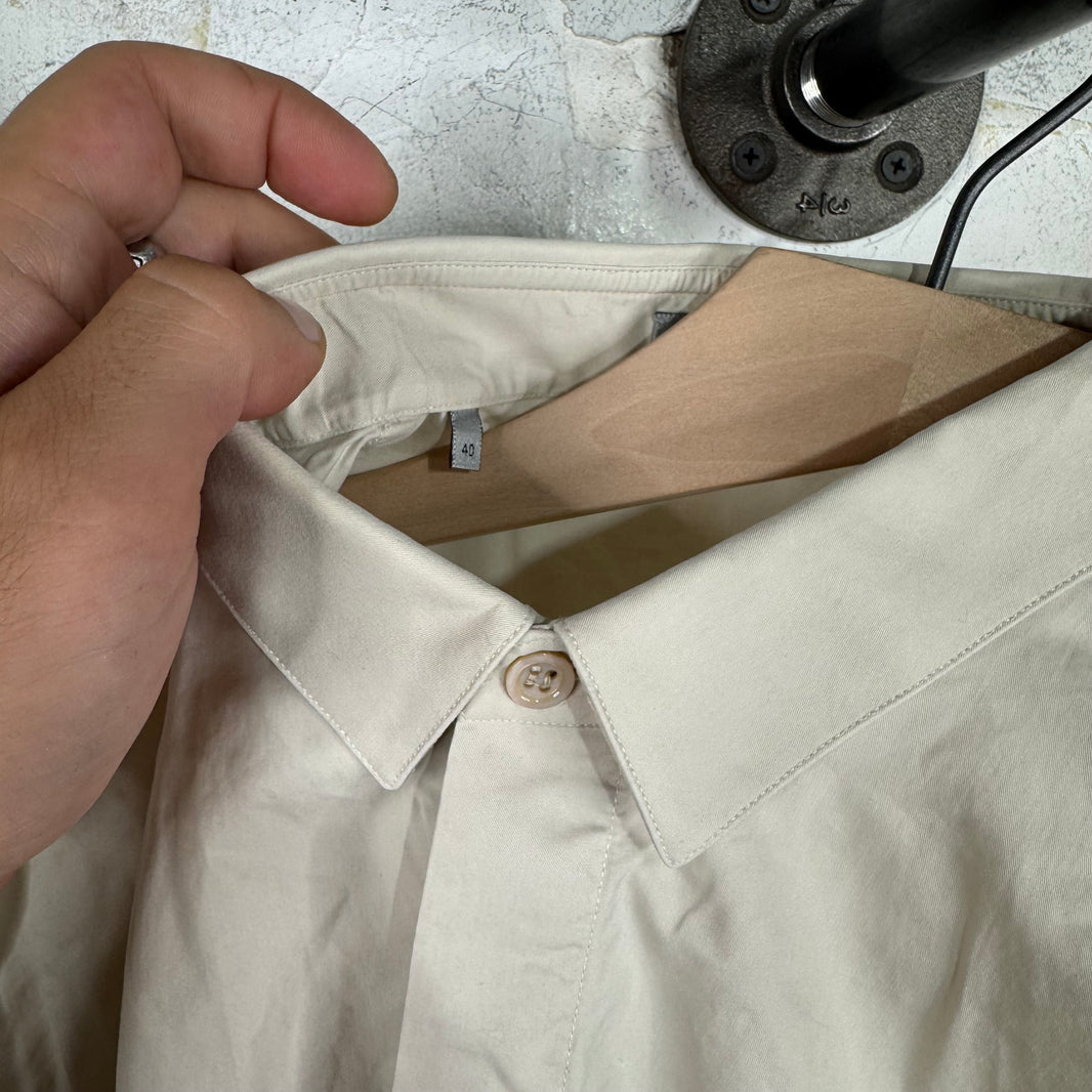 Dior Bee Embroidered Beige Hidden Button Shirt