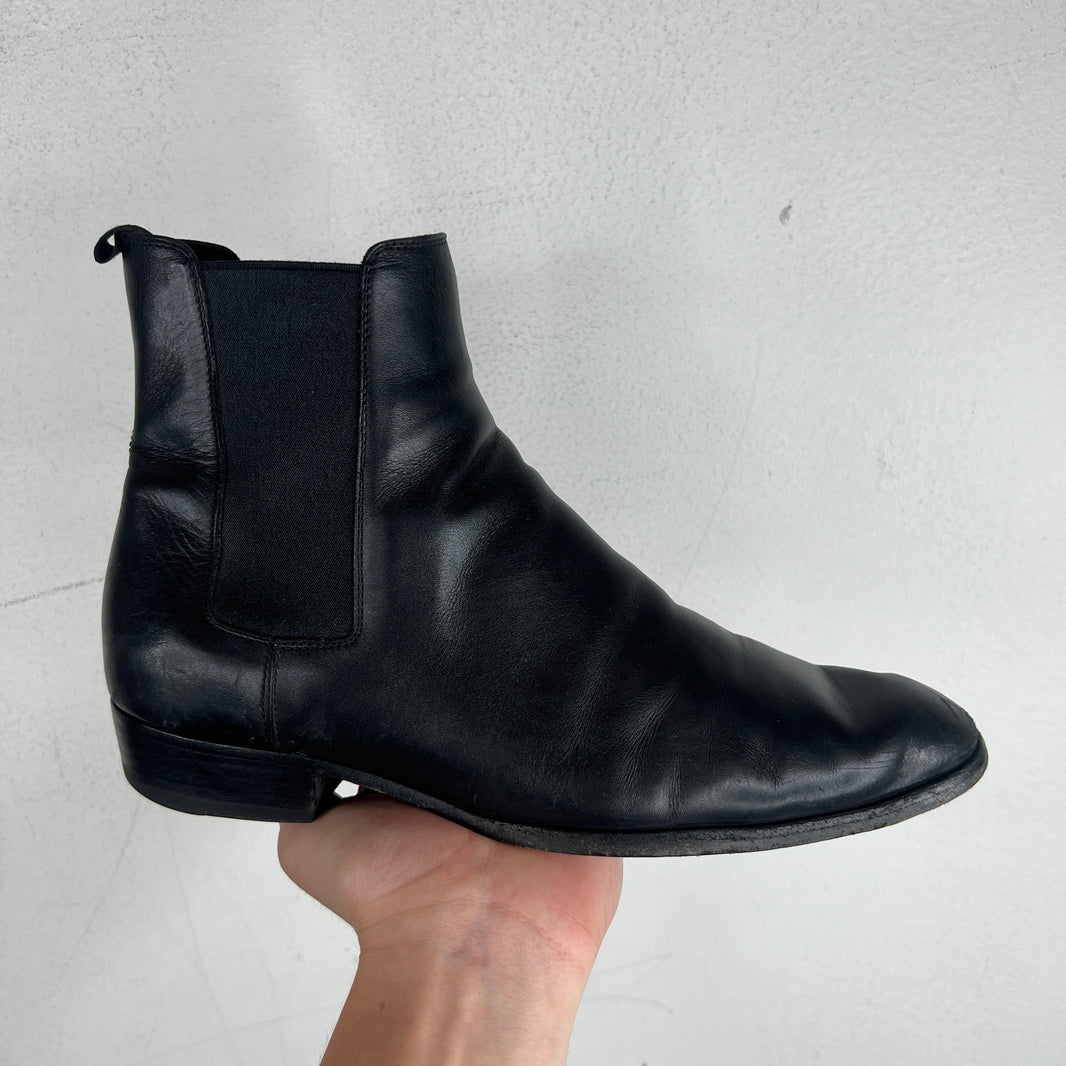 Saint Laurent Black Wyatt Chelsea Boots