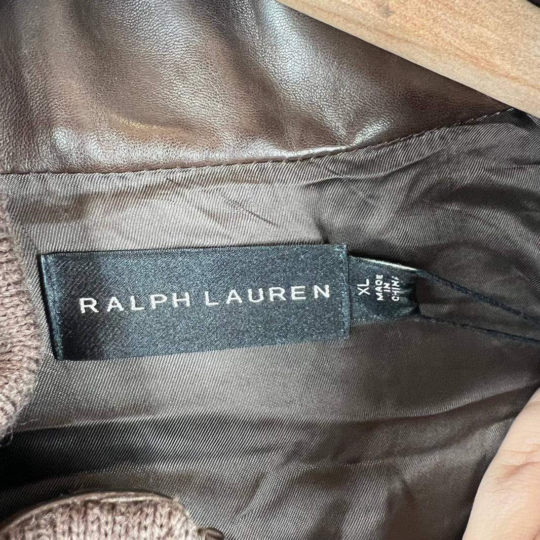 Ralph Lauren Lambskin Leather Puffer Vest