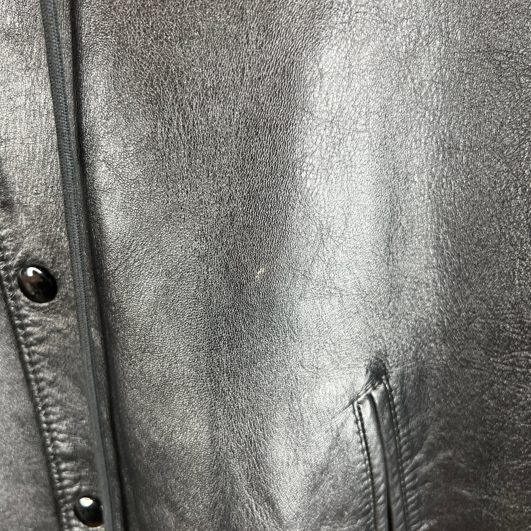 Celine Leather Hooded Bomber Jacket