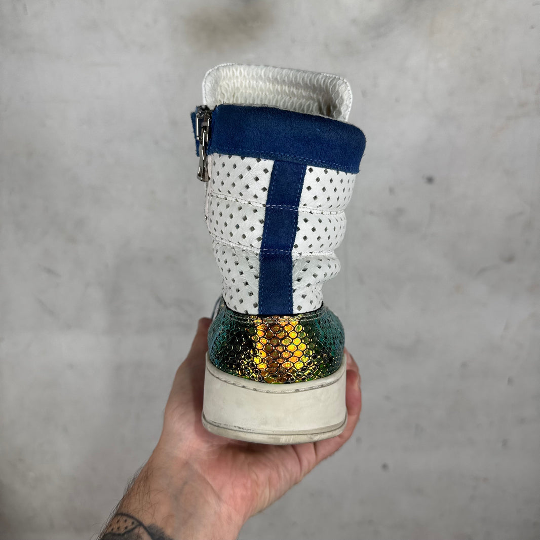 Balmain Paneled Leather High Top Sneakers