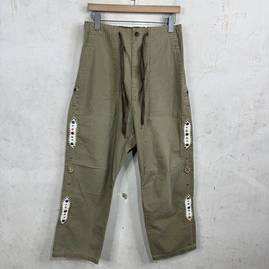 Kapital Rhinestone Herringbone Pants