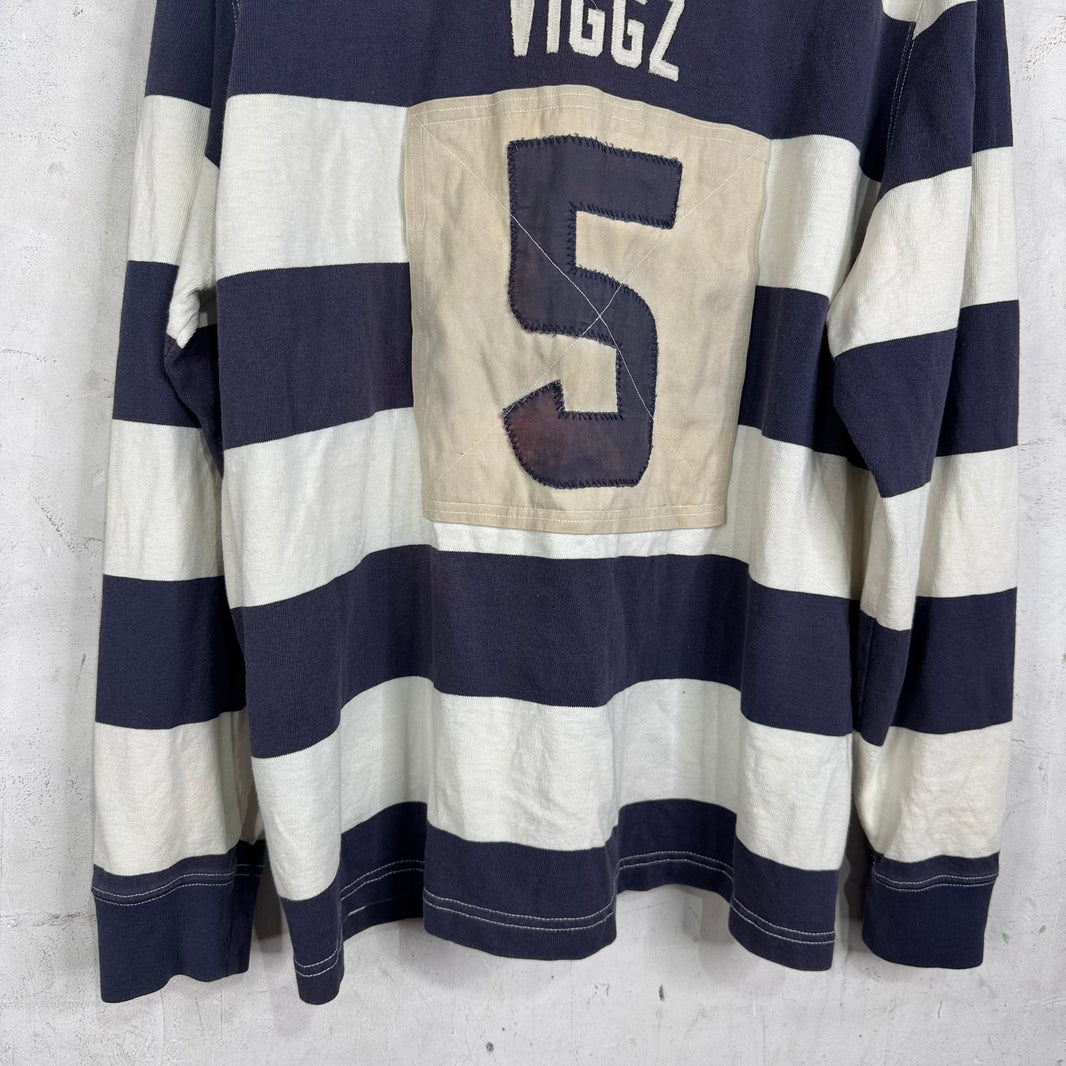 Ralph Lauren Rugby Blue Striped Skull L/S Polo