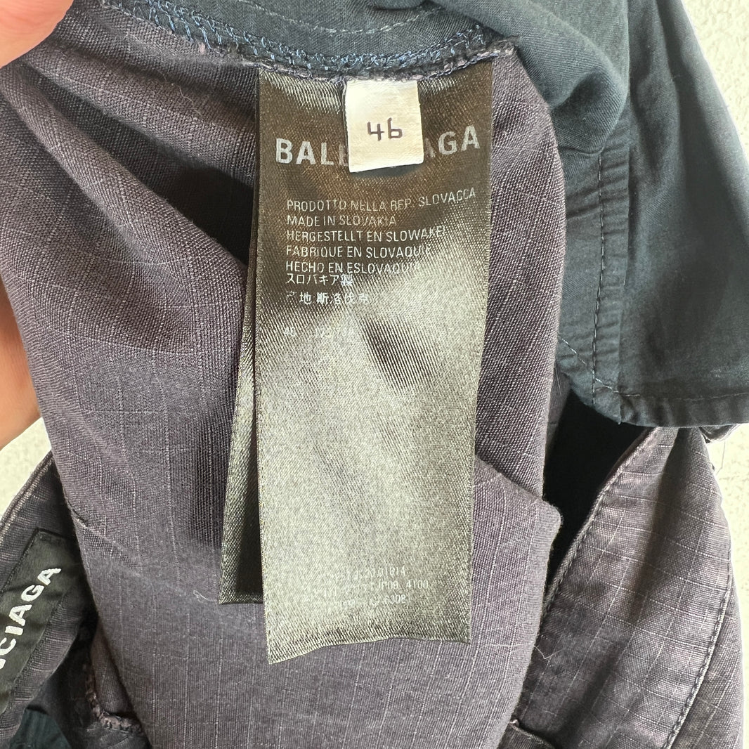 Balenciaga Navy Ripstop Convertible Cargo Trousers