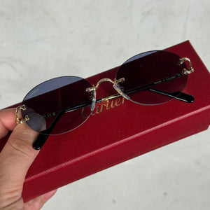Cartier CT0551S Gold Wire Oval Sunglasses