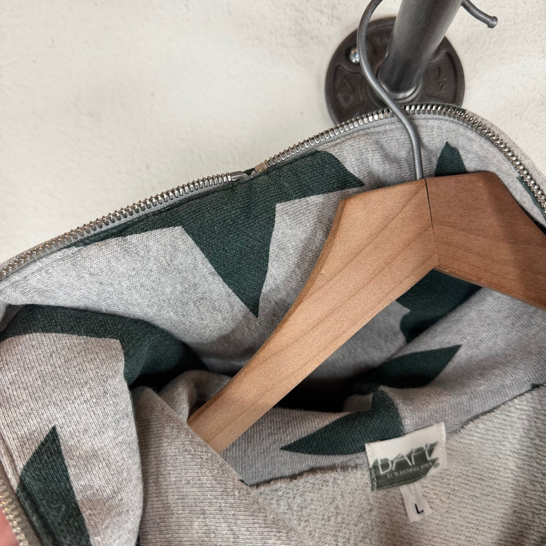 Bape Gray/Green STA Full Zip Hoodie