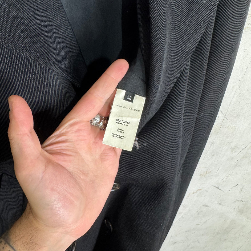 Kris Van Assche Black Peacoat