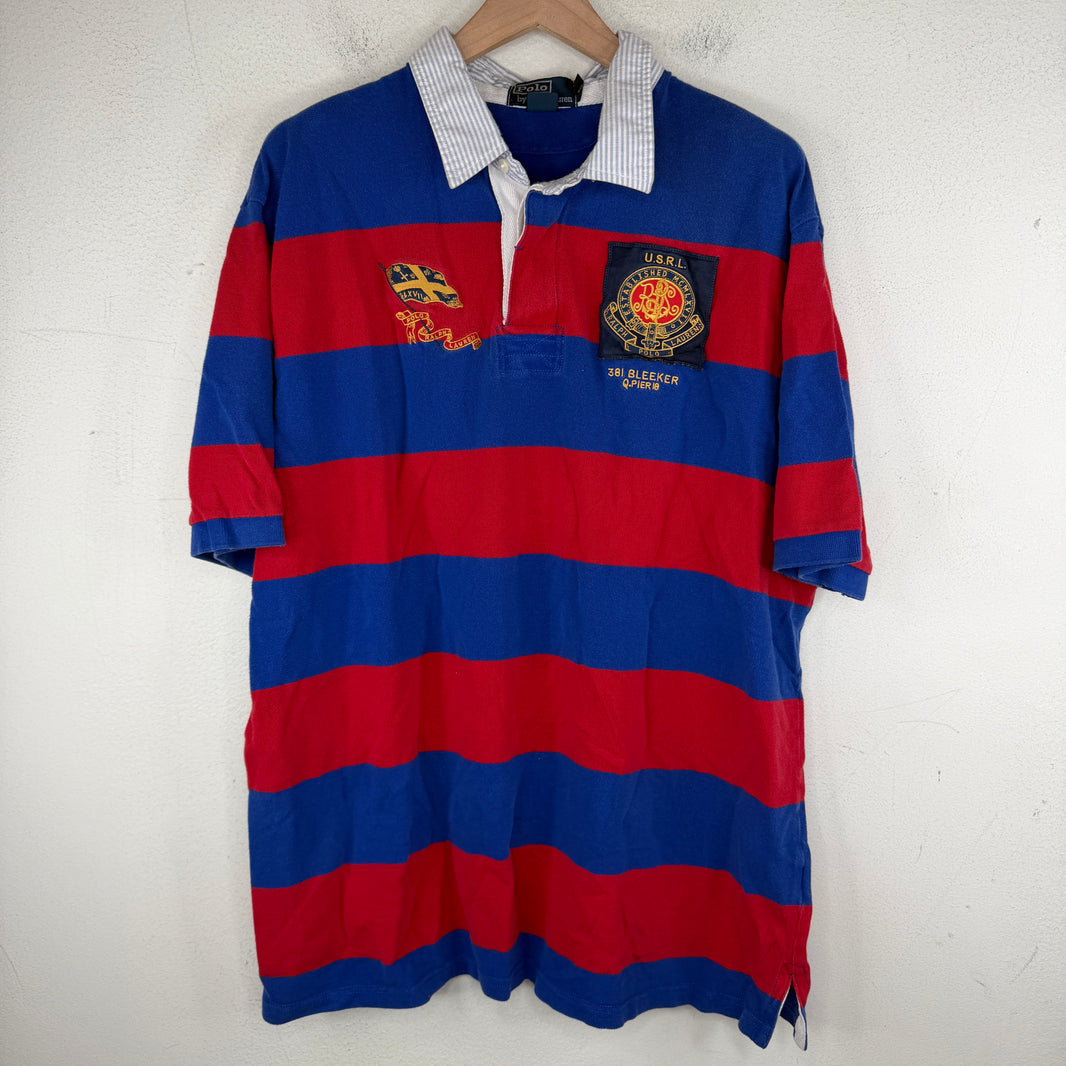 Polo Ralph Lauren Red/Blue 381 Bleeker Striped Polo T-Shirt