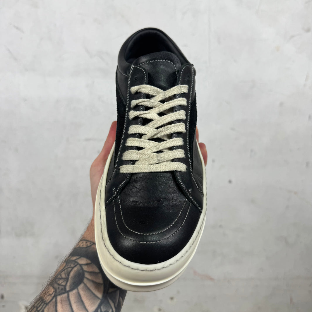 Rick Owens Tonal Black Leather Vans